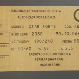 Màquina tabac JOFERMAR STAR FORTE 21 canals d'ocasió a cabauoportunitats.com. Balaguer - Lleida - Catalunya