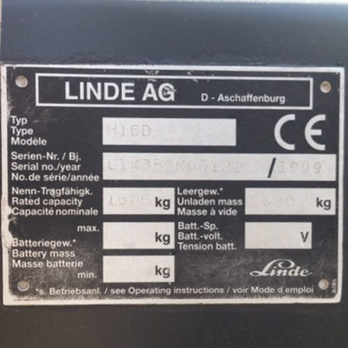 Carretilla elevadora LINDE H16D de ocasión en cabauoportunitats.com