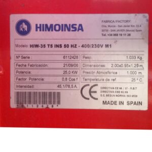 Grup electrògen HIMOINSA HIW-35 T5 d'ocasió a cabauoportunitats.com. Balaguer - Lleida - Catalunya