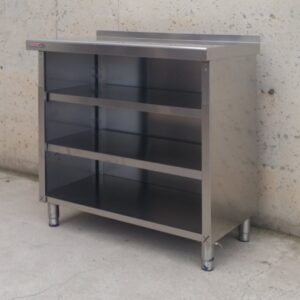 Mueble de acero inoxidable 3 estantes de ocasión en cabauoportunitats.com