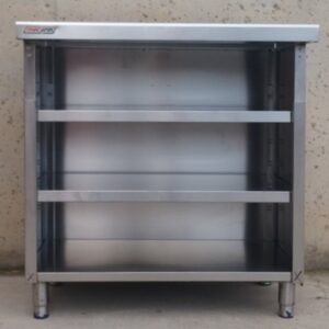 Mueble de acero inoxidable 3 estantes de ocasión en cabauoportunitats.com