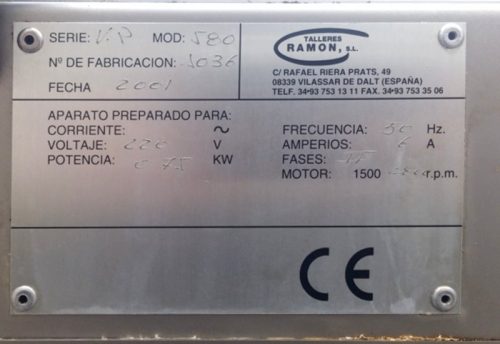 Màquina d'envasar al buit RAMON VP 580 d'ocasió a cabauoportunitats.com Balaguer - Lleida - Catalunya