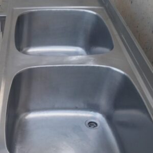 Fregadero de acero inoxidable 2 senos 285cm de ocasiรณn en cabauoportunitats.com