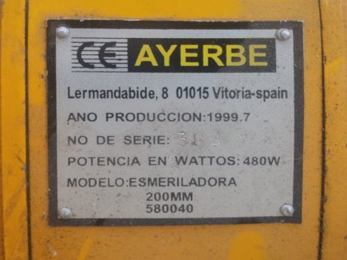 Esmeril AYERBE 2 molas de ocasión en cabauoportunitats.com
