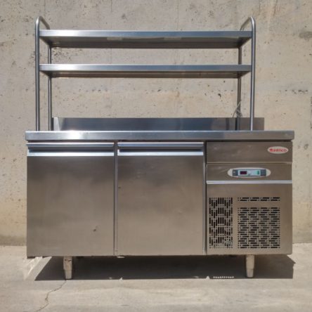 Sotamostrador inox passa-plats 127cm d'ocasió a cabauoportunitats.com Balaguer - Lleida - Catalunya