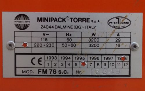 Retractiladora MINIPACK FM76-3 de segunda mano en venta en cabauoportunitats.com