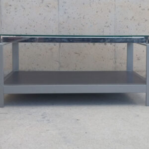 Taula de centre de vidre i cuir 100x60cm d'ocasió a cabauoportunitats.com Balaguer - Lleida - Catalunya