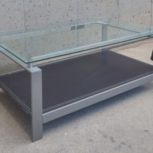 Taula de centre de vidre i cuir 100x60cm d'ocasió a cabauoportunitats.com Balaguer - Lleida - Catalunya