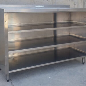 Mueble de acero inoxidable 3 estantes 150x60x100cm de ocasión en cabauoportunitats.com