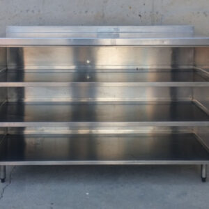 Mueble de acero inoxidable 3 estantes 150x60x100cm de ocasión en cabauoportunitats.com