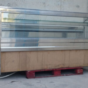 Mostrador vidre i inox 209cm d'ocasió a cabauoportunitats.com. Balaguer - Lleida - Catalunya