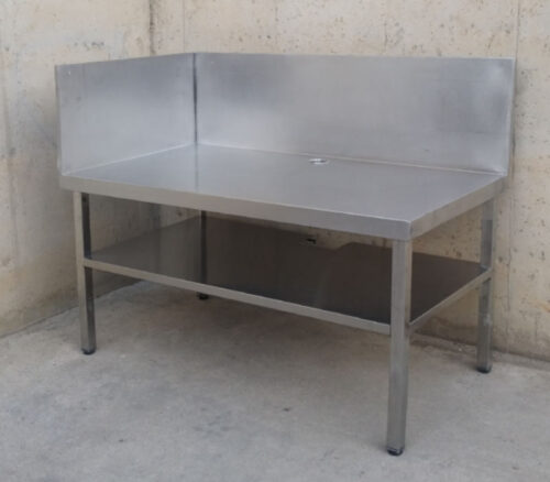Mesa de inox 175x75cm de ocasión en cabauoportunitats.com
