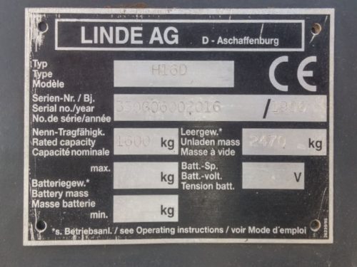 Carretilla elevadora LINDE H16 D de ocasión en cabauoportunitats.com
