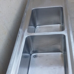 Fregadero inox 2 senos 215x60cm de ocasión en cabauoportunitats.com