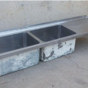 Fregadero inox 2 senos 215x60cm de ocasión en cabauoportunitats.com