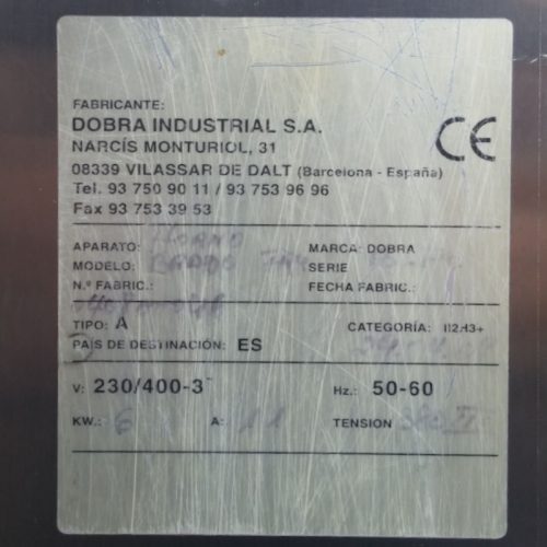 Horno DOBRA BRADO 60x40cm de ocasión en cabauoportunitats.com