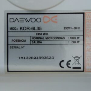 Microones DAEWOO KOR d'ocasió a cabauoportunitats.com Balaguer - Lleida - Catalunya