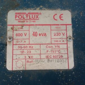 Autotransformador POLYLUX 40KVA d'ocasió a cabauoportunitats.com Balaguer - Lleida - Catalunya