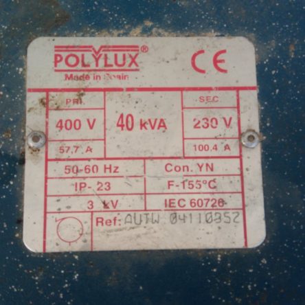 Transformador POLYLUX 40 kVA de ocasión en cabauoportunitats.com