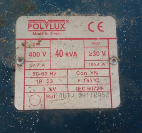 Transformador POLYLUX 40 kVA de ocasión en cabauoportunitats.com