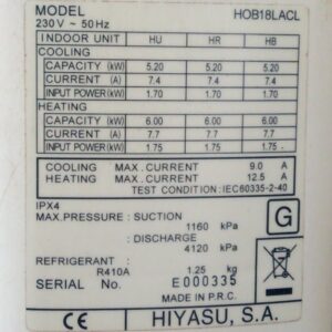 Aire condicionat inverter HIYASU 4500 frigories d'ocasió a cabauoportunitats.com Balaguer - Lleida - Catalunya