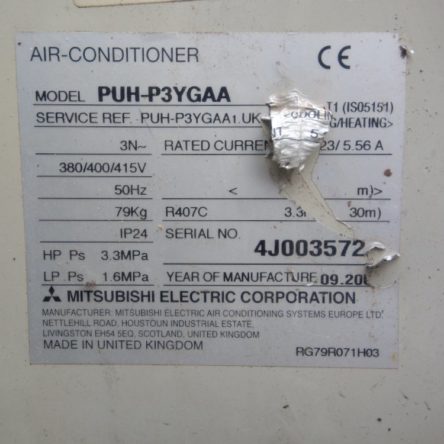 Aire acondicionado + bomba calor MITSUBISHI PUH-P3YGAA de ocasión en cabauoportunitats.com