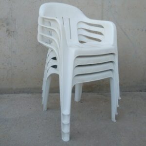 Cadira apilable plàstic blanc exterior d'ocasió a cabauoportunitats.com Balaguer - Lleida - Catalunya
