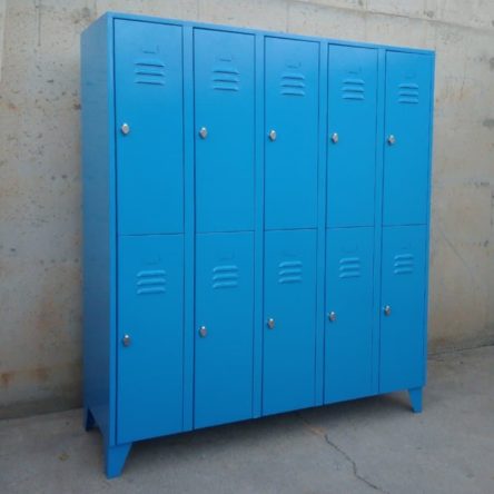 Módulo 10 taquillas azules 150x50x185cm de ocasión  en cabauoportunitats.com
