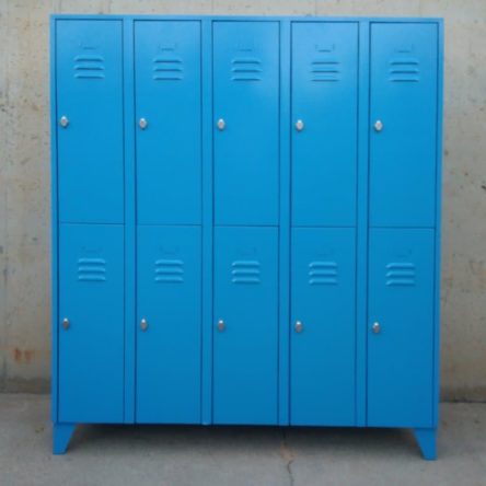 Módulo 10 taquillas azules 150x50x185cm de ocasión  en cabauoportunitats.com