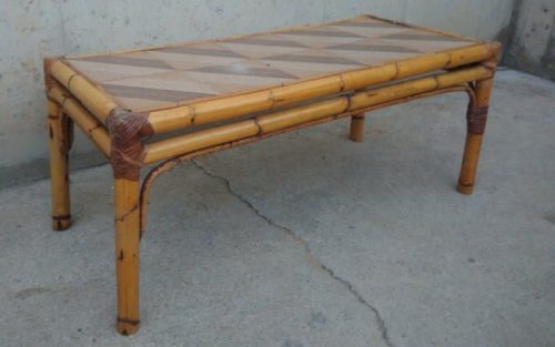 Mesa de centro caña y cerámica de ocasión en cabauoportunitats.com