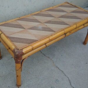Mesa de centro caña y cerámica de ocasión en cabauoportunitats.com