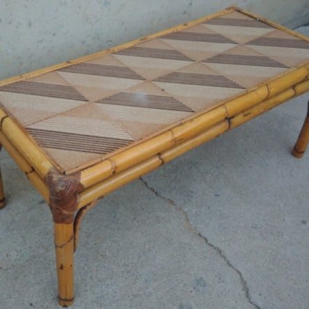 Mesa de centro caña y cerámica de ocasión en cabauoportunitats.com