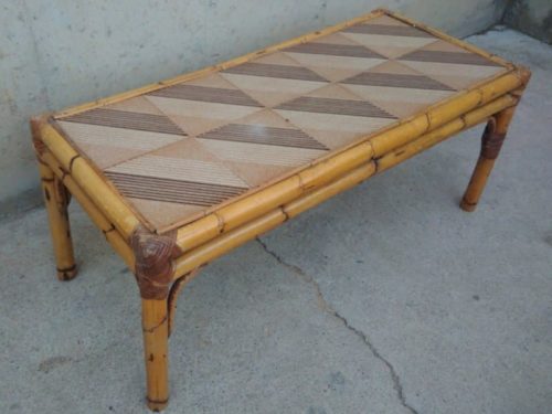 Mesa de centro caña y cerámica de ocasión en cabauoportunitats.com