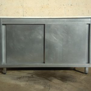 Taula de treball marbre i inox 140x68cm d'ocasió a cabauoportunitats.com Balaguer - Lleida - Catalunya