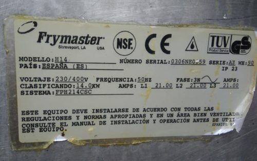 Freidora FRYMASTER H14 de ocasión en cabauoportunitats.com