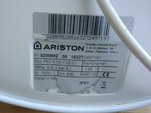Termo horitzontal ARISTON 95 litres d'ocasió a cabauoportunitats.com Balaguer - Lleida - Catalunya