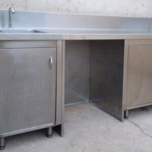 Taula de treball d'inox 225x66cm d'ocasió a cabauoportunitats.com Balaguer - Lleida - Catalunya