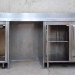 Taula de treball d'inox 225x66cm d'ocasió a cabauoportunitats.com Balaguer - Lleida - Catalunya