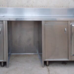 Taula de treball d'inox 225x66cm d'ocasió a cabauoportunitats.com Balaguer - Lleida - Catalunya