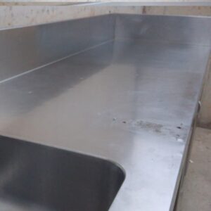Taula de treball d'inox 225x66cm d'ocasió a cabauoportunitats.com Balaguer - Lleida - Catalunya