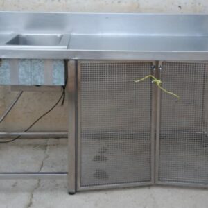 Taula inox amb bany maria 166x60x90cm d'ocasió a cabauoportunitats.com Balaguer - Lleida - Catalunya