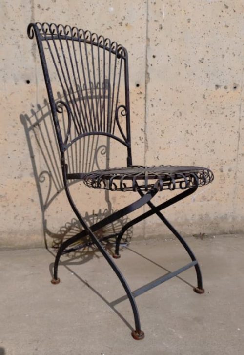 Mesa + 4 sillas estilo forja de ocasión en cabauoportunitats.com