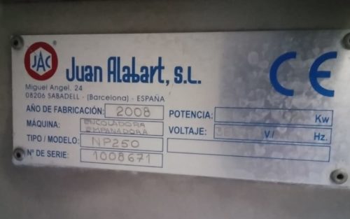 Encoladora empanadora JUAN ALABART de ocasión en cabauoportunitats.com