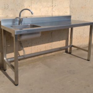 Fregadero de inox con patas 160x60cm de ocasión en cabauoportuntiats.com