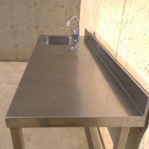 Fregadero de inox con patas 160x60cm de ocasión en cabauoportuntiats.com
