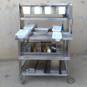 Carro de acero inoxidable con cubetas para hostelería de segunda mano en cabauoportunitats.com