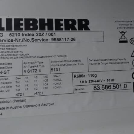 Congelador LIEBHERR 513 Litres de segona mà a cabauoportunitats.com Balaguer - Lleida - Catalunya
