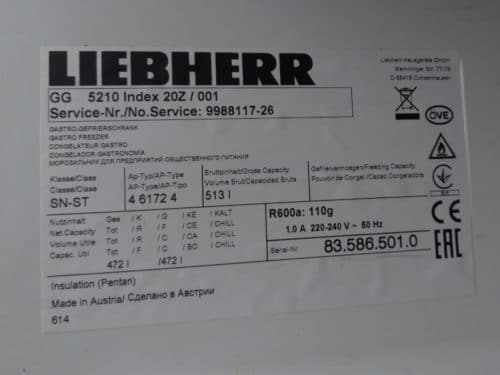 Congelador LIEBHERR 513 Litres de segona mà a cabauoportunitats.com Balaguer - Lleida - Catalunya