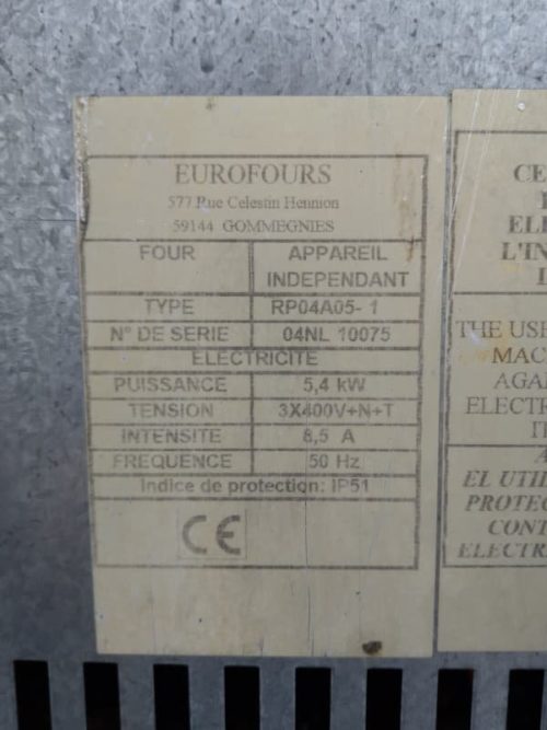 Hornos de convección EUROFOURS 78x100x786cm de ocasión en cabauoportunitats.com