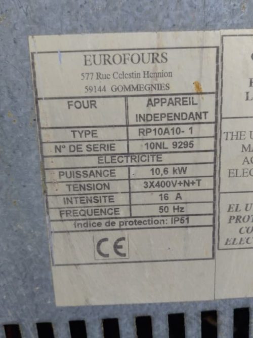 Hornos de convección EUROFOURS 78x100x786cm de ocasión en cabauoportunitats.com